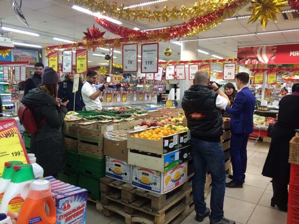 Съемочная группа федерального телеканала прошлась по пермским продуктовым супермаркетам