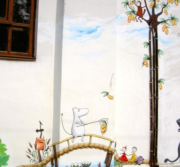 В Перми коммунальные службы закрасили «​Стену муми-троллей»