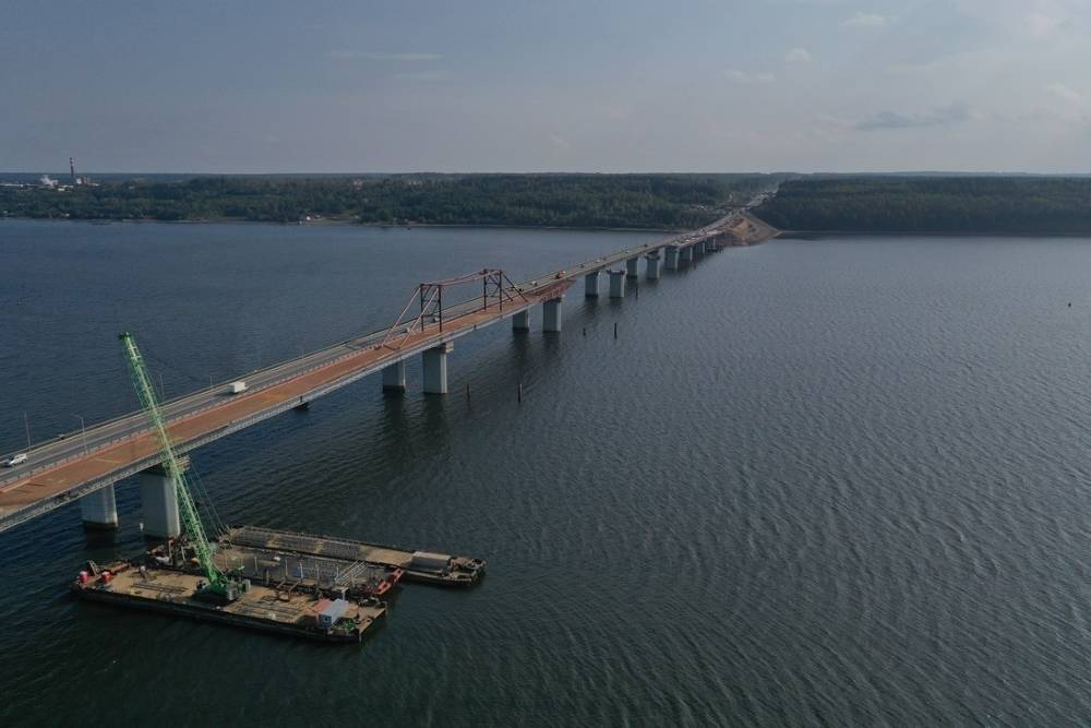 До смыкания нового моста через Чусовую в Перми осталось 84 метра 