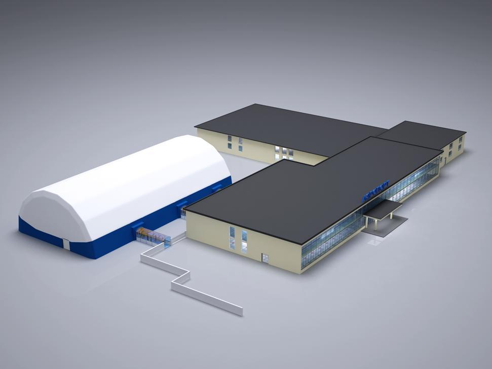 В пермском аэропорту появится надувной терминал стоимостью 12 млн рублей. Фото