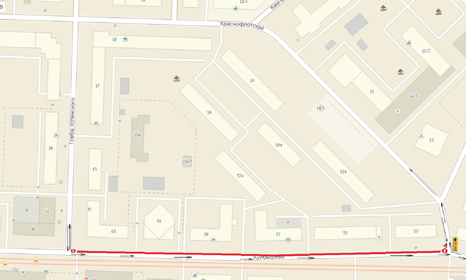 Во время ремонта на участке улицы Куйбышева будет перекрыто движение только по одной полосе