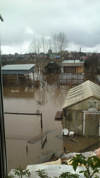 «Дома торчат из воды»: в Пермском крае началось подтопление территорий