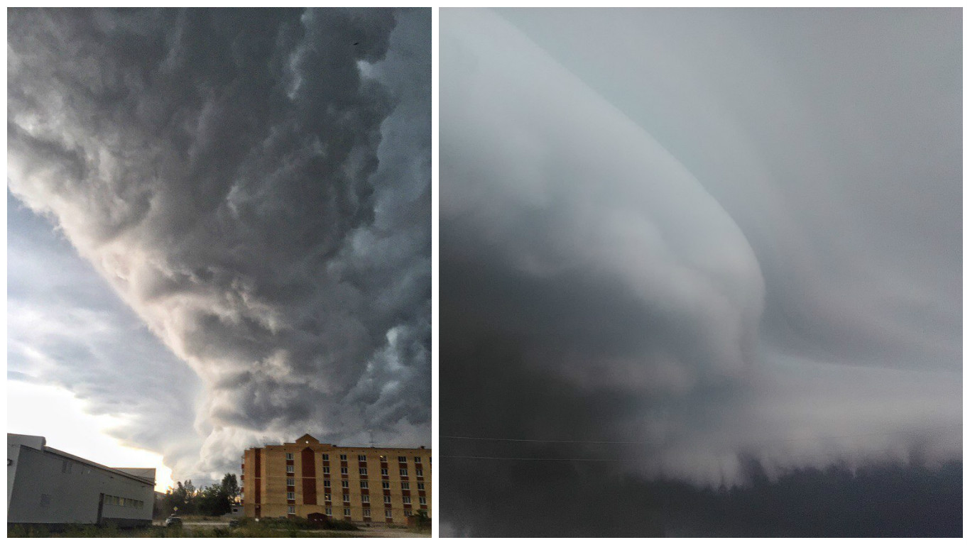 В Прикамье жители наблюдали уникальное природное явление — массивный шкваловый ворот