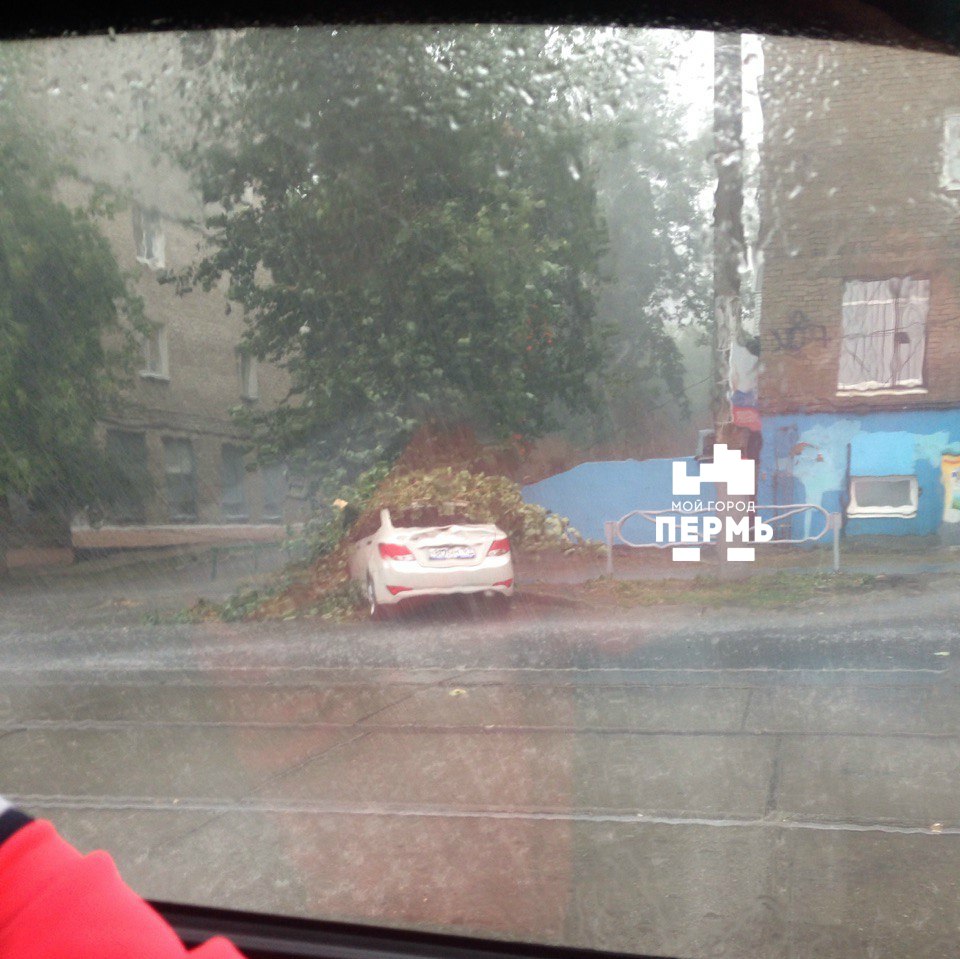 Крыши на дорогах, затопленные улицы и поваленные деревья — как пережили ураган жители Перми