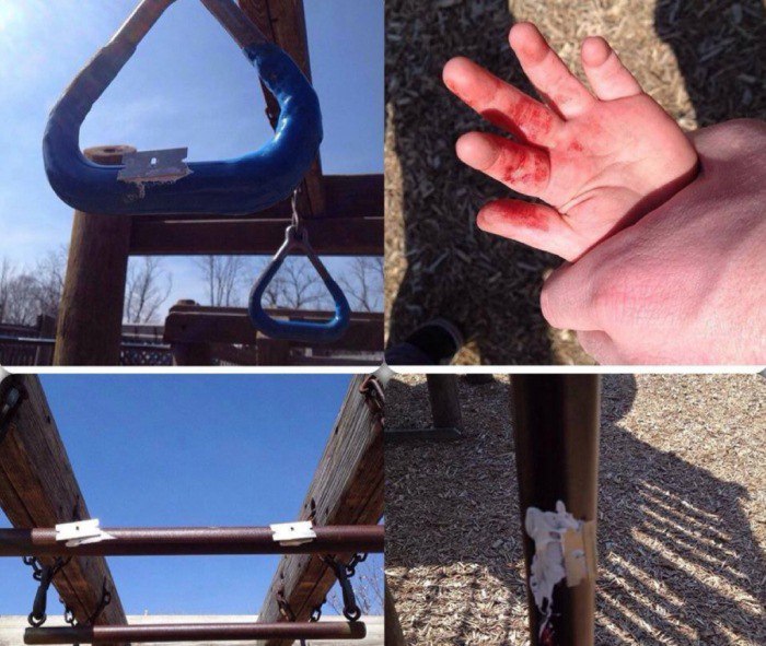 В пермском паблике выложена информация о лезвиях на детских площадках