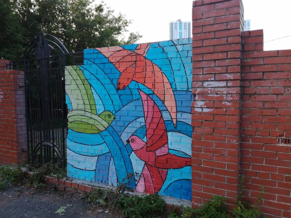 В Разгуляе появились граффити с портретом пермского художника Александра Жунева