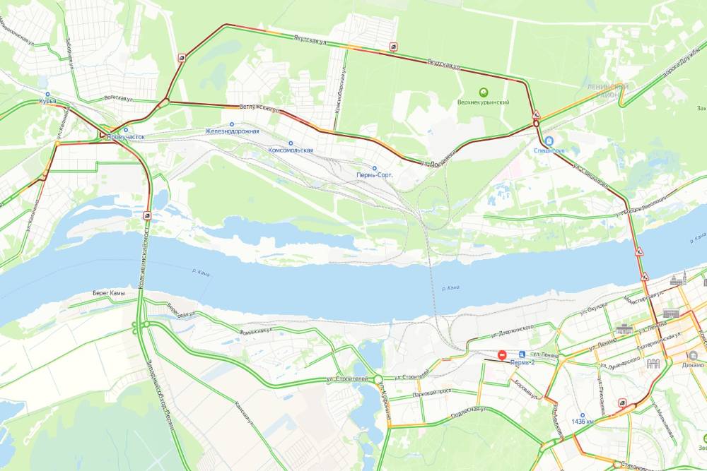 ​Пермь встала в девятибалльных пробках