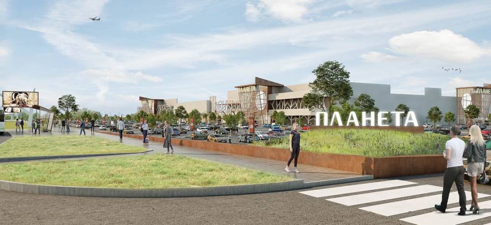 На территории ТРЦ «Планета» в Перми завершилось озеленение