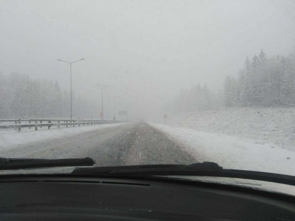 Жители Пермского края делятся фотографиями утреннего снегопада