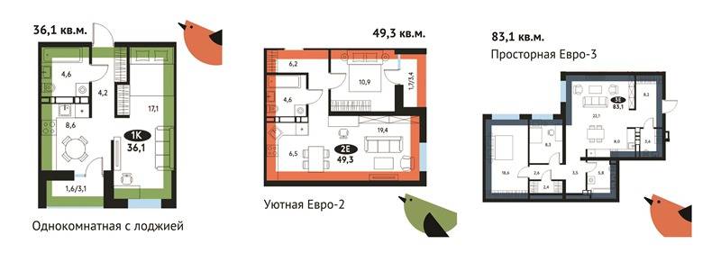 ​Более 60 вариантов квартир в одном доме