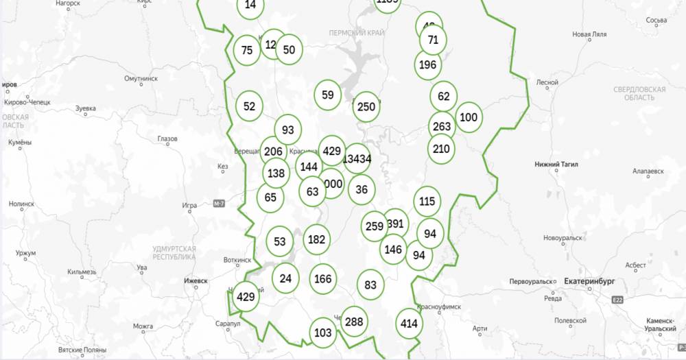 За сутки коронавирус выявлен в 32 территориях Пермского края