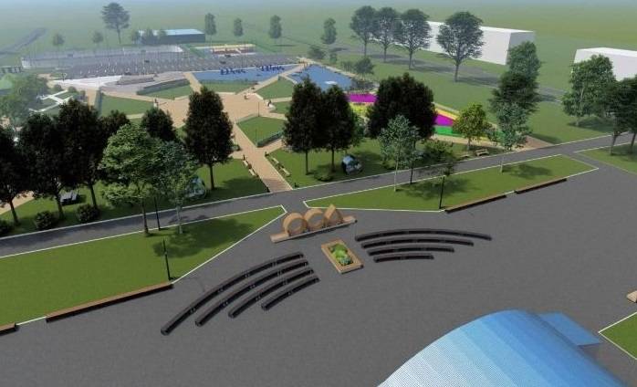 В Осе продолжается благоустройство Ярмарочной площади 