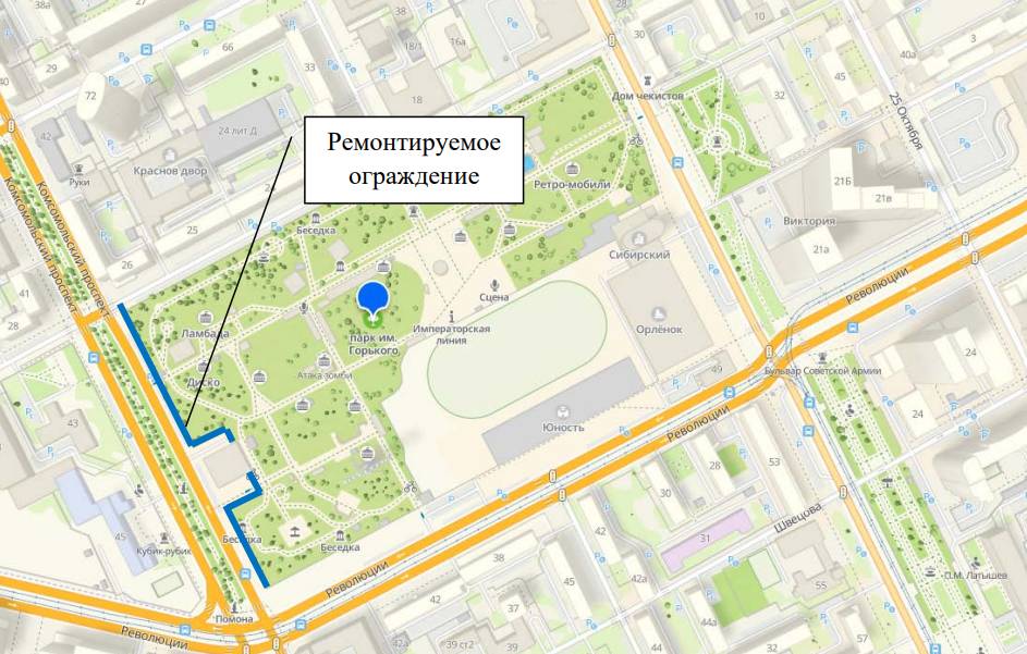 ​В Пермском Парке имени Горького планируют отремонтировать декоративную ограду с воротами