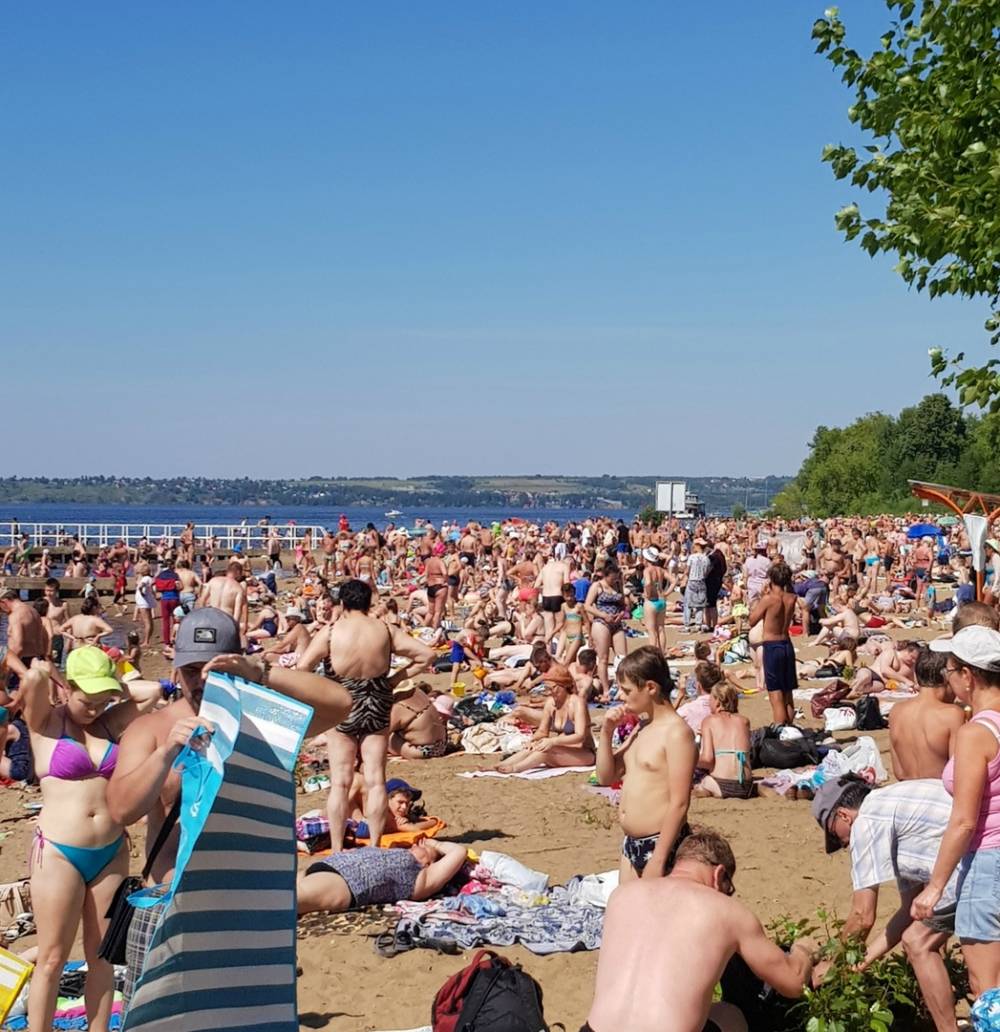 Пермские пляжи переполнены вопреки действующему режиму самоизоляции