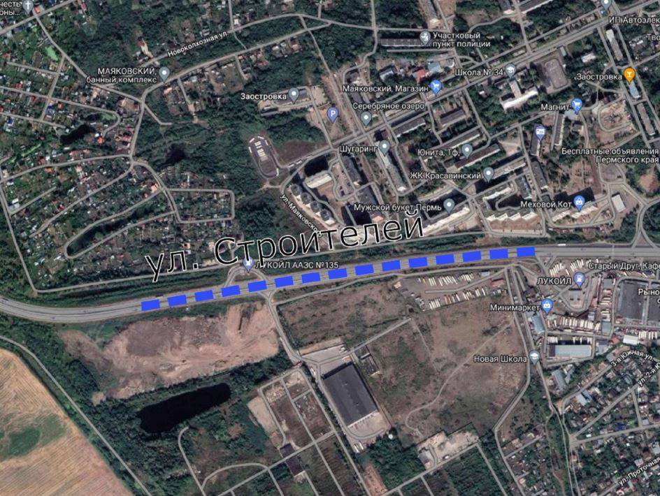 ​На улице Строителей в Перми ​до конца октября вводят ограничения движения
