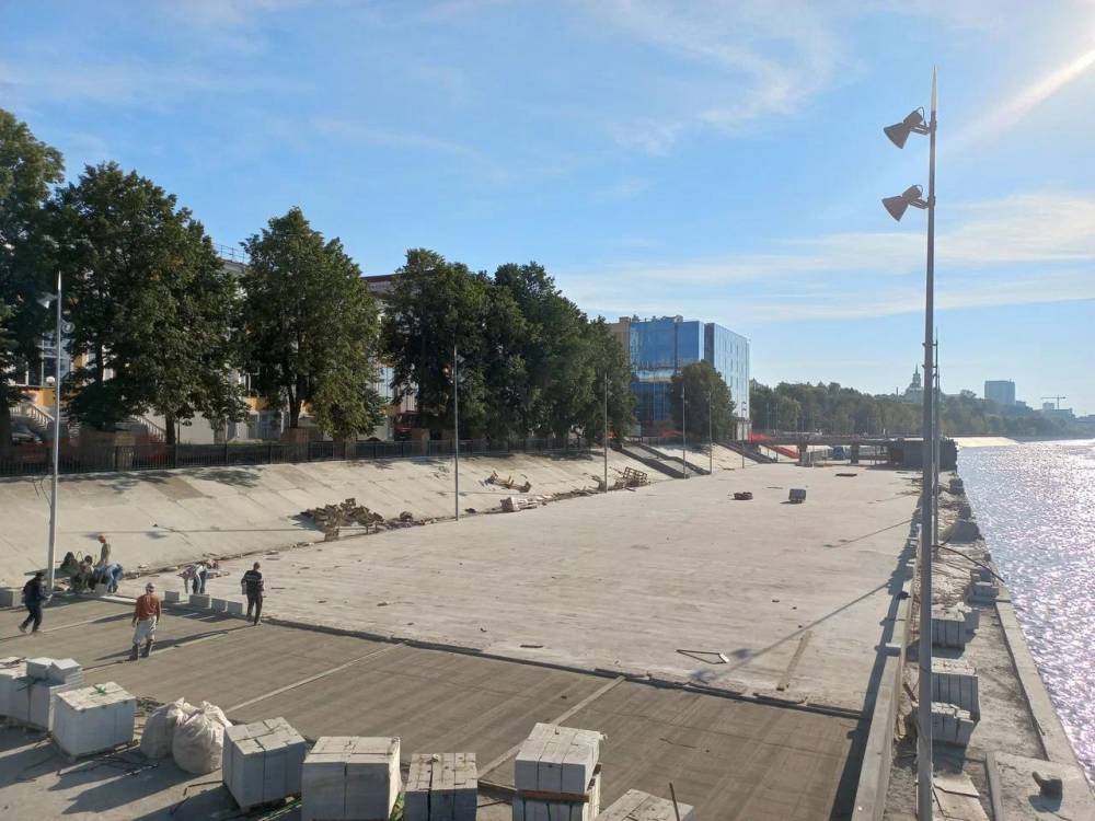 Реконструкция причалов и ремонт главной набережной Перми выполнены на 70%