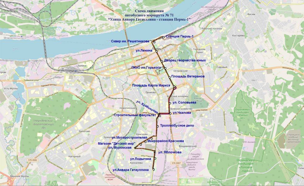 Автобусный маршрут № 71 планируют продлить до Перми I в середине августа