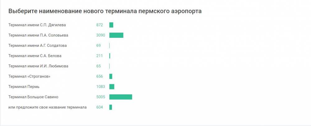 В Перми более пяти тысяч человек выбрали для нового терминала название «Большое Савино»