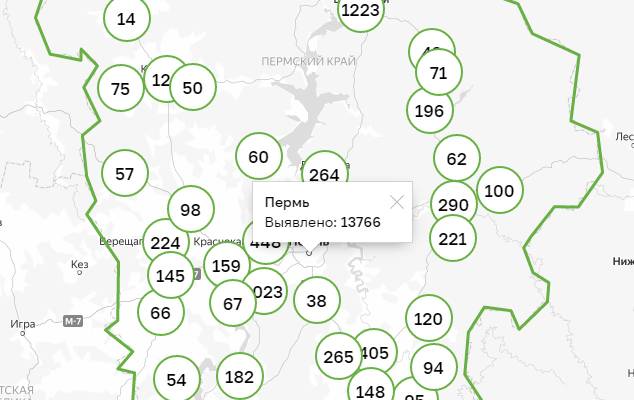 ​За сутки коронавирус выявлен в 18 территориях Пермского края