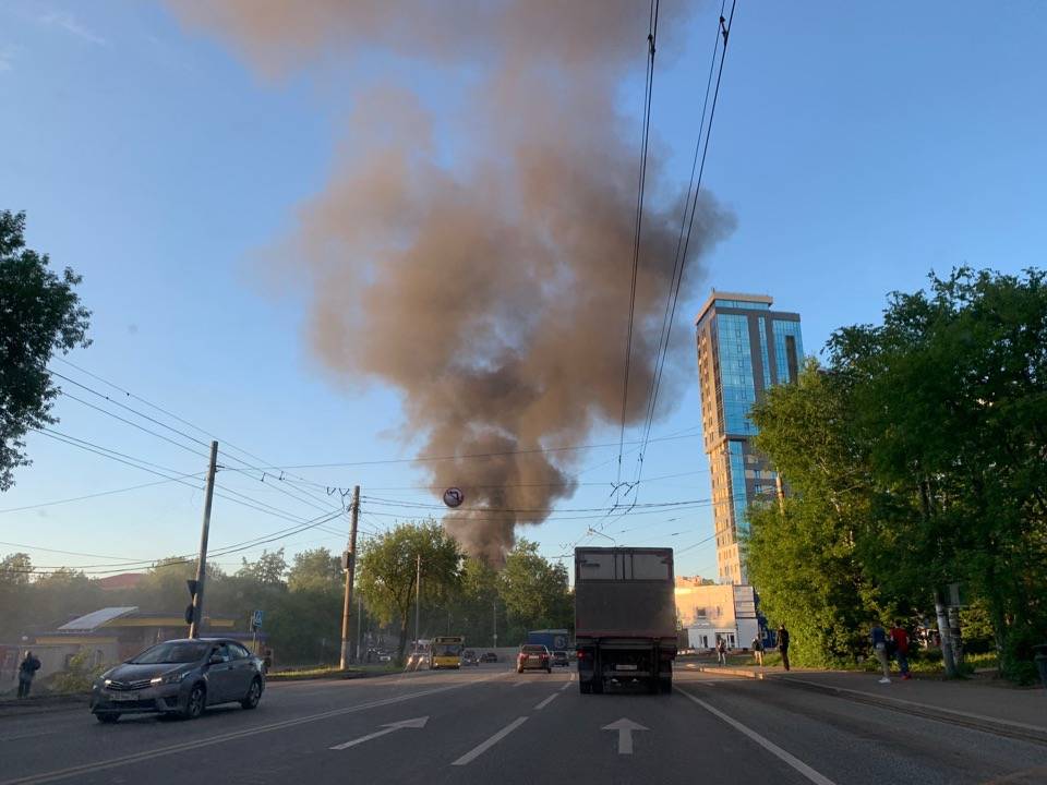 В Перми в районе Центрального рынка произошел пожар