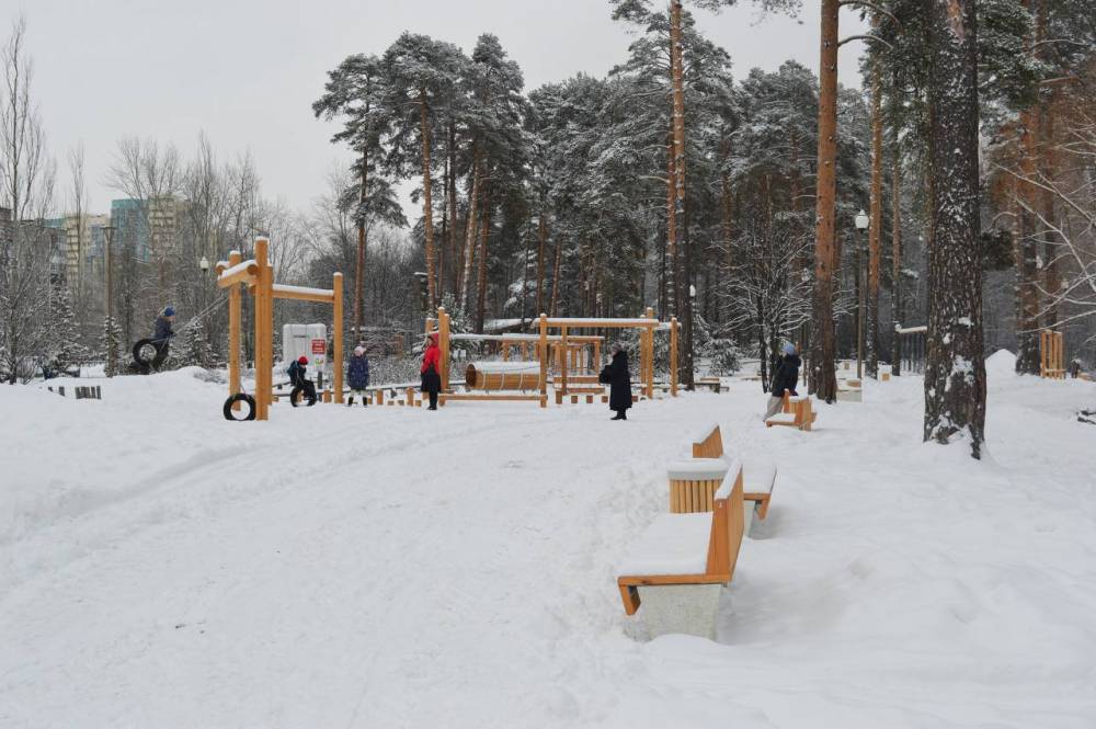 ​На территории «Золотые пески» в Черняевском лесу появились детская площадка и качели