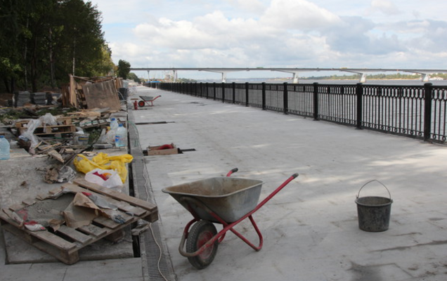 ​Реконструируемую часть набережной Камы планируют открыть в сентябре