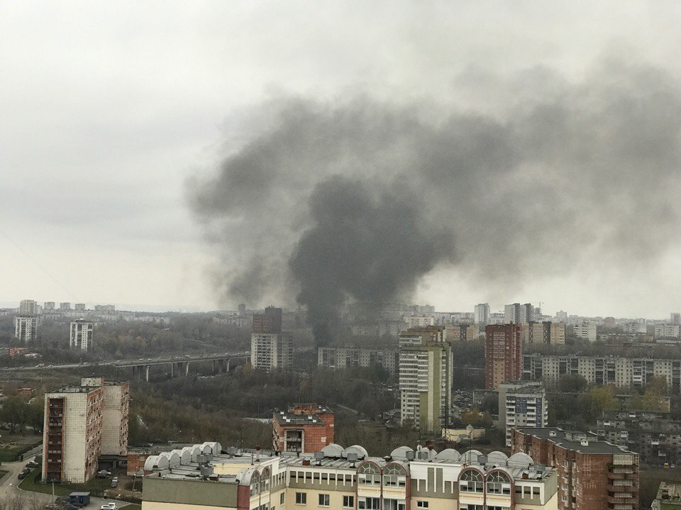 Фотофакт: пожар в центре Перми
