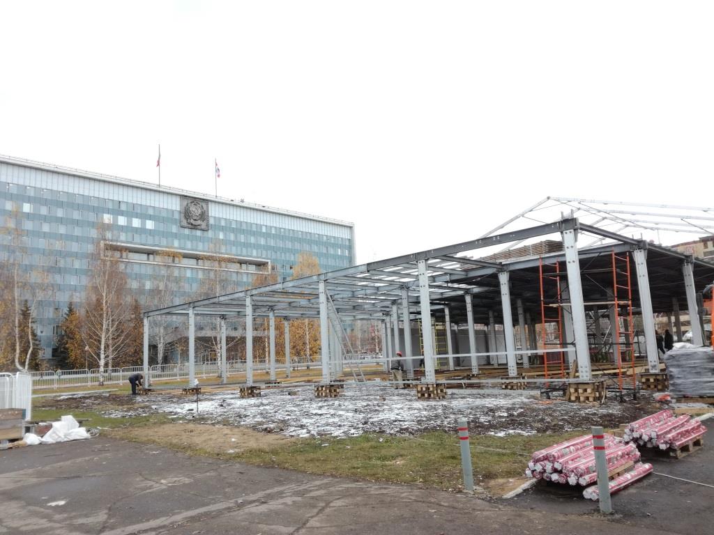 В центре Перми строят павильон для проведения фестиваля «Пермский период. Новое время» зимой