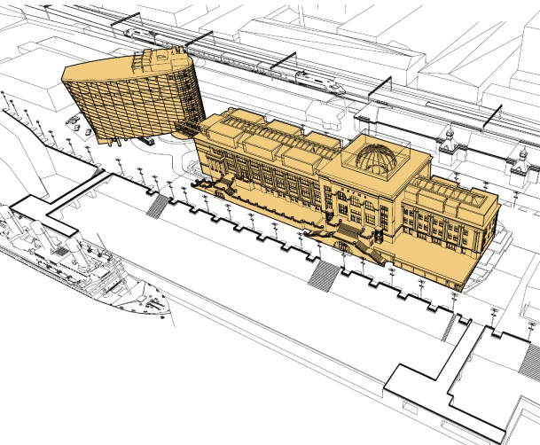 Проект реконструкции Речного вокзала под нужды галереи предполагает снос старого здания
