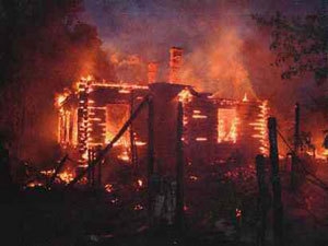 В Нытвенском районе полностью сгорел жилой дом