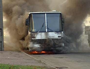 В Перми загорелся автобус