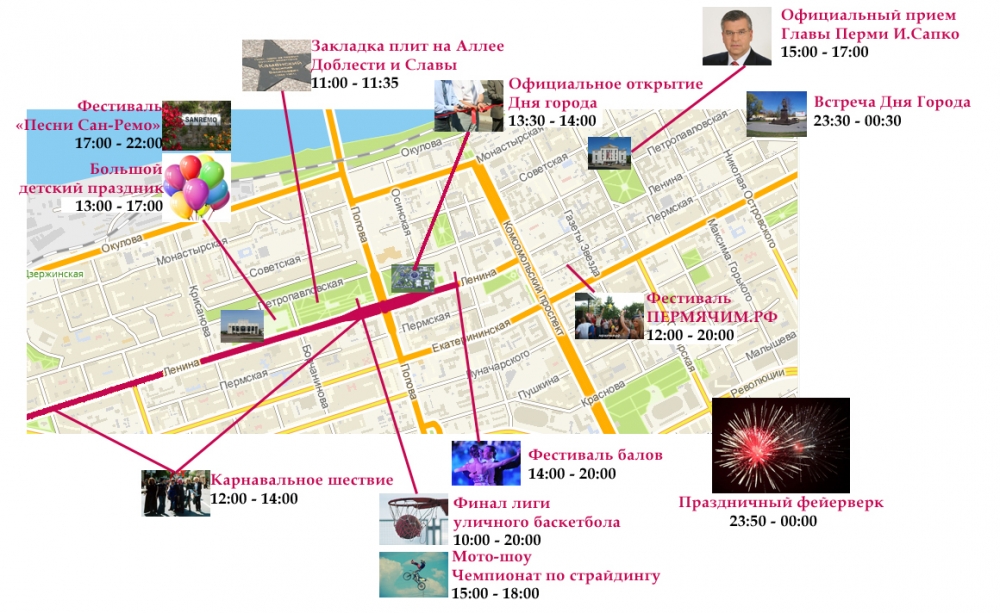 День города на карте Перми. ИНФОГРАФИКА bc